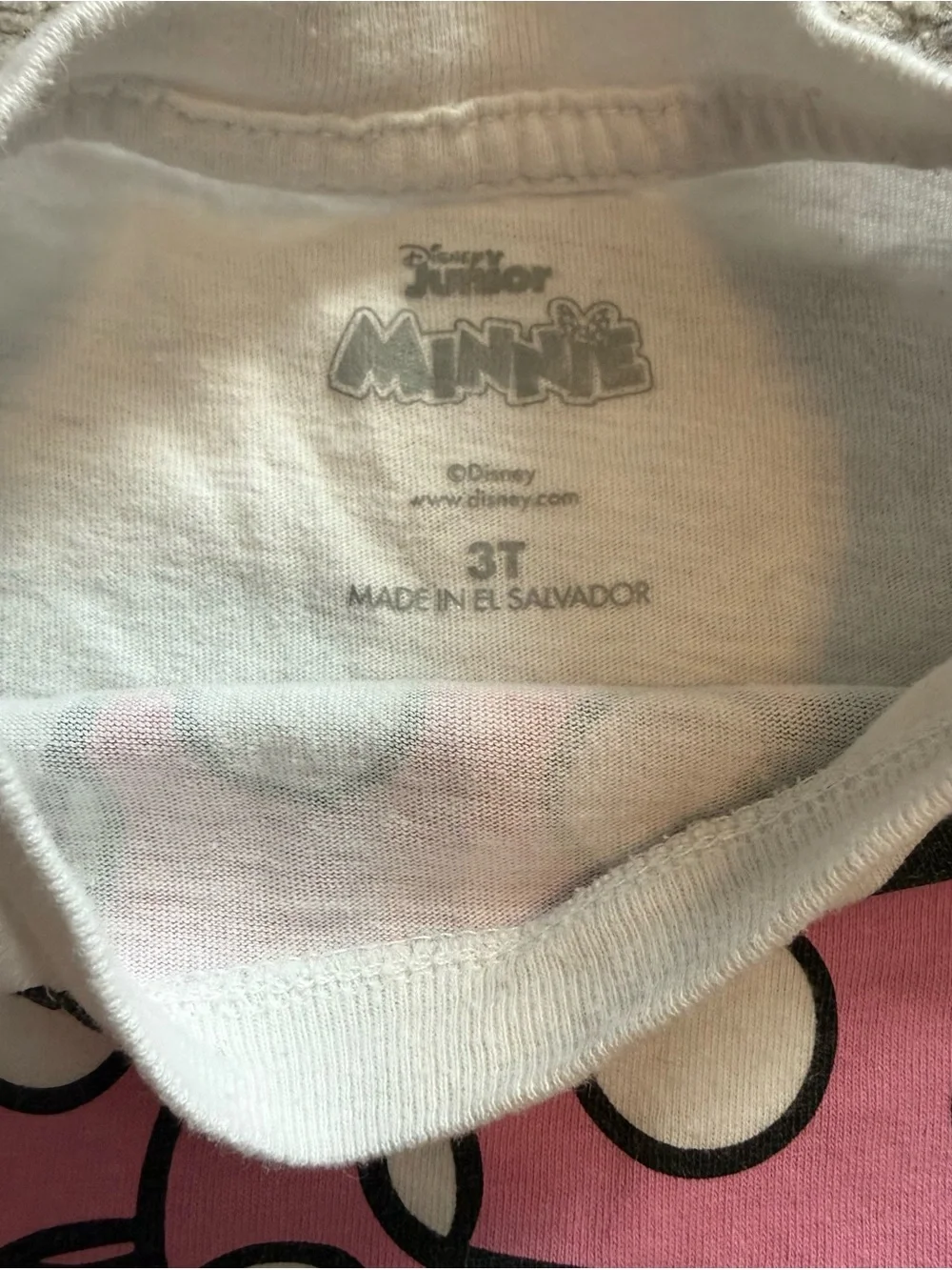 Disney Minnie Mouse Girls Shirt Bundle 3T Long Sleeve Short Sleeve Pink Polka Do